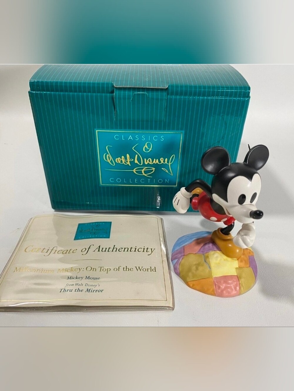 WDCC Disney Mickey Mouse Figurine Millennium Mickey On Top of the World COA